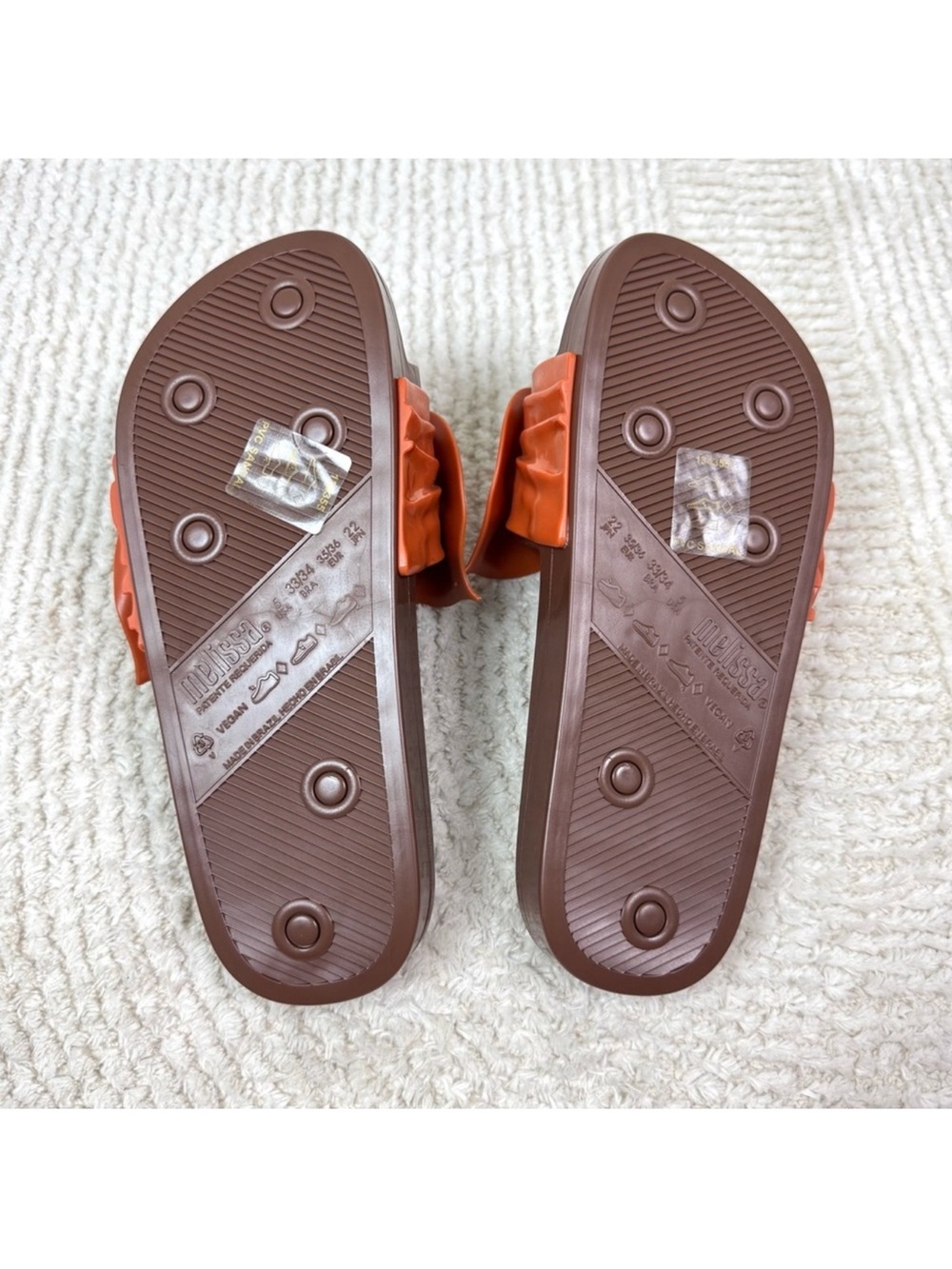 Melissa & Viktor&Rolf Brown Slides with Glossy Rust Bow - Picture 7 of 8
